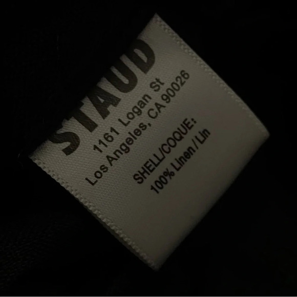 New! Staud Tristan Black Linen Off The Shoulder Crop Top NWOT 27173 - Picture 8 of 11